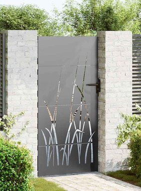 VidaXL Tuinpoort met slot Zwart 85 x 200 cm Poedergecoat staal