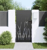 VidaXL Tuinpoort met slot Zwart 85 x 200 cm Poedergecoat staal