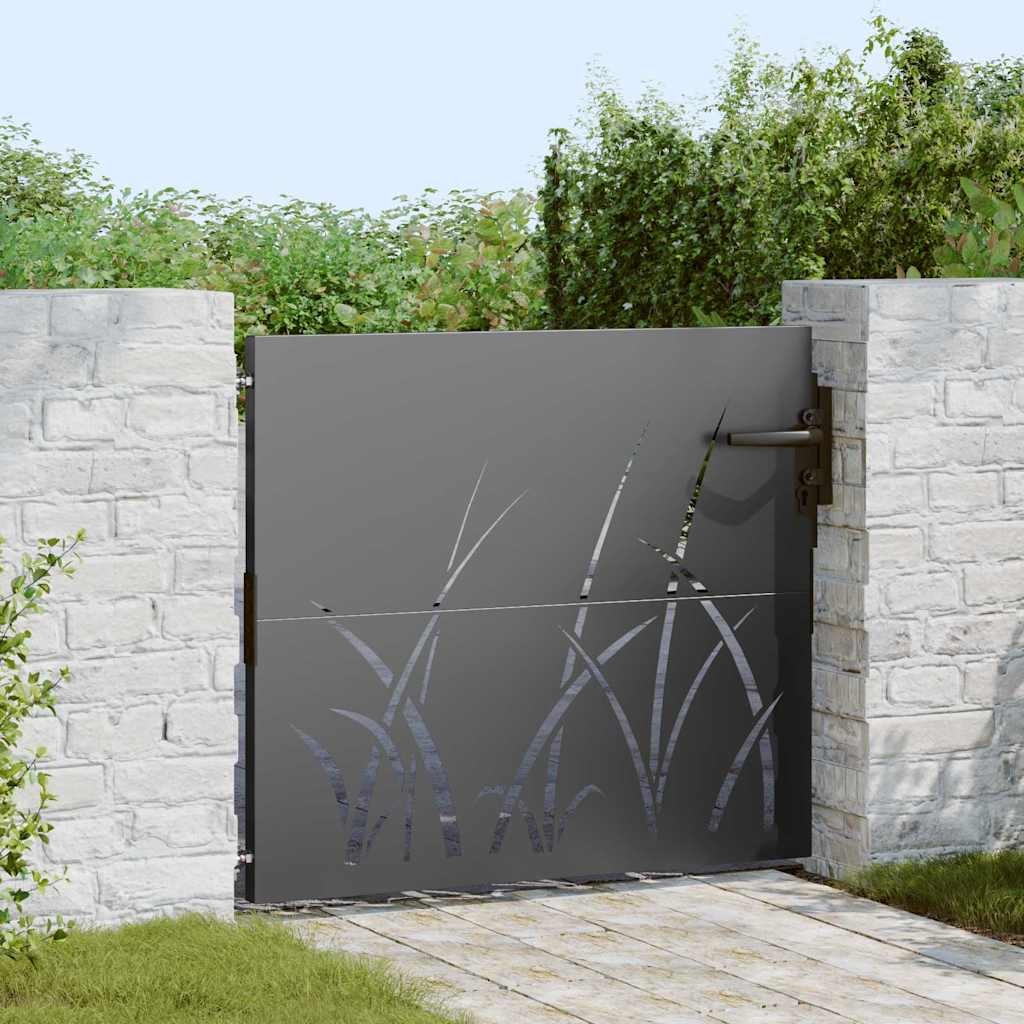 VidaXL Tuinpoort met slot Zwart 85 x 100 cm Poedergecoat staal
