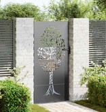 VidaXL Tuinpoort, Tuinpoort 85x75 cm Corten Staal Boomontwerp Zwart