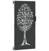 VidaXL Tuinpoort, Tuinpoort 85x75 cm Corten Staal Boomontwerp Zwart