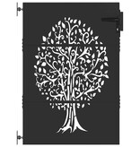 VidaXL Tuinpoort, Tuinpoort 85x75 cm Corten Staal Boomontwerp Zwart