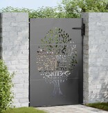 VidaXL Tuinpoort, Tuinpoort 85x75 cm Corten Staal Boomontwerp Zwart