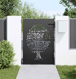 VidaXL Tuinpoort, Tuinpoort 85x75 cm Corten Staal Boomontwerp Zwart