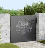 VidaXL Tuinpoort, Tuinpoort 85x75 cm Corten Staal Boomontwerp Zwart