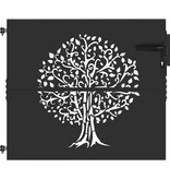 VidaXL Tuinpoort, Tuinpoort 85x75 cm Corten Staal Boomontwerp Zwart