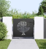 VidaXL Tuinpoort, Tuinpoort 85x75 cm Corten Staal Boomontwerp Zwart