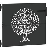 VidaXL Tuinpoort, Tuinpoort 85x75 cm Corten Staal Boomontwerp Zwart