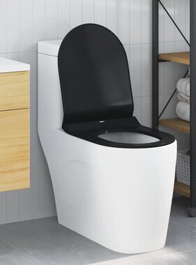 VidaXL Toilet geschikt voor Zitting Zwart 50 x 36 x 5 cm Polypropyleen