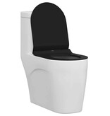 VidaXL Toilet geschikt voor Zitting Zwart 50 x 36 x 5 cm Polypropyleen