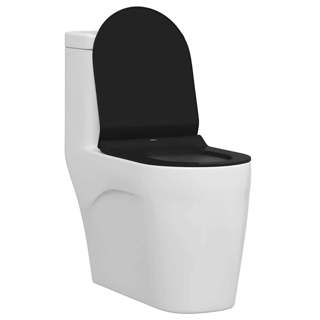 VidaXL Toilet geschikt voor Zitting Zwart 50 x 36 x 5 cm Polypropyleen