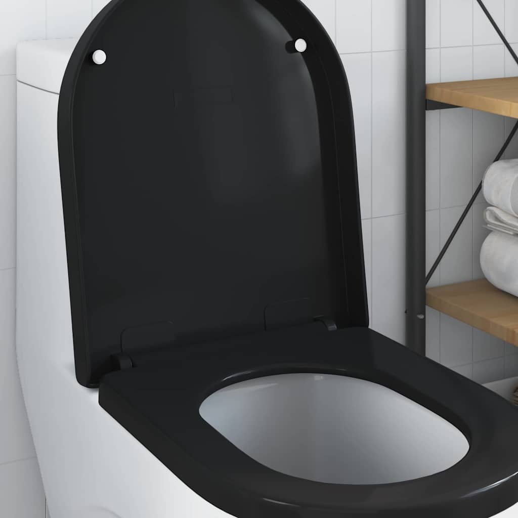 VidaXL Toiletzitting Zwart 48 x 36.5 x 4.5 cm Polypropyleen