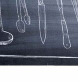 VidaXL Keuken Mat Toile Zwart 150 x 45 cm Fluweel