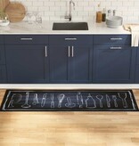 VidaXL Keuken Mat Toile Zwart 180 x 60 cm Fluweel