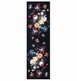 VidaXL Keuken Mat Bloemen Zwart 300 x 60 cm Fluweel