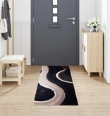 VidaXL Keuken Mat Art Deco Zwart 300 x 60 cm Fluweel