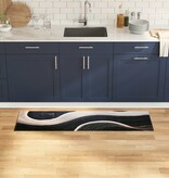 VidaXL Keuken Mat Art Deco Zwart 150 x 45 cm Fluweel