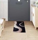 VidaXL Keuken Mat Art Deco Zwart 150 x 45 cm Fluweel