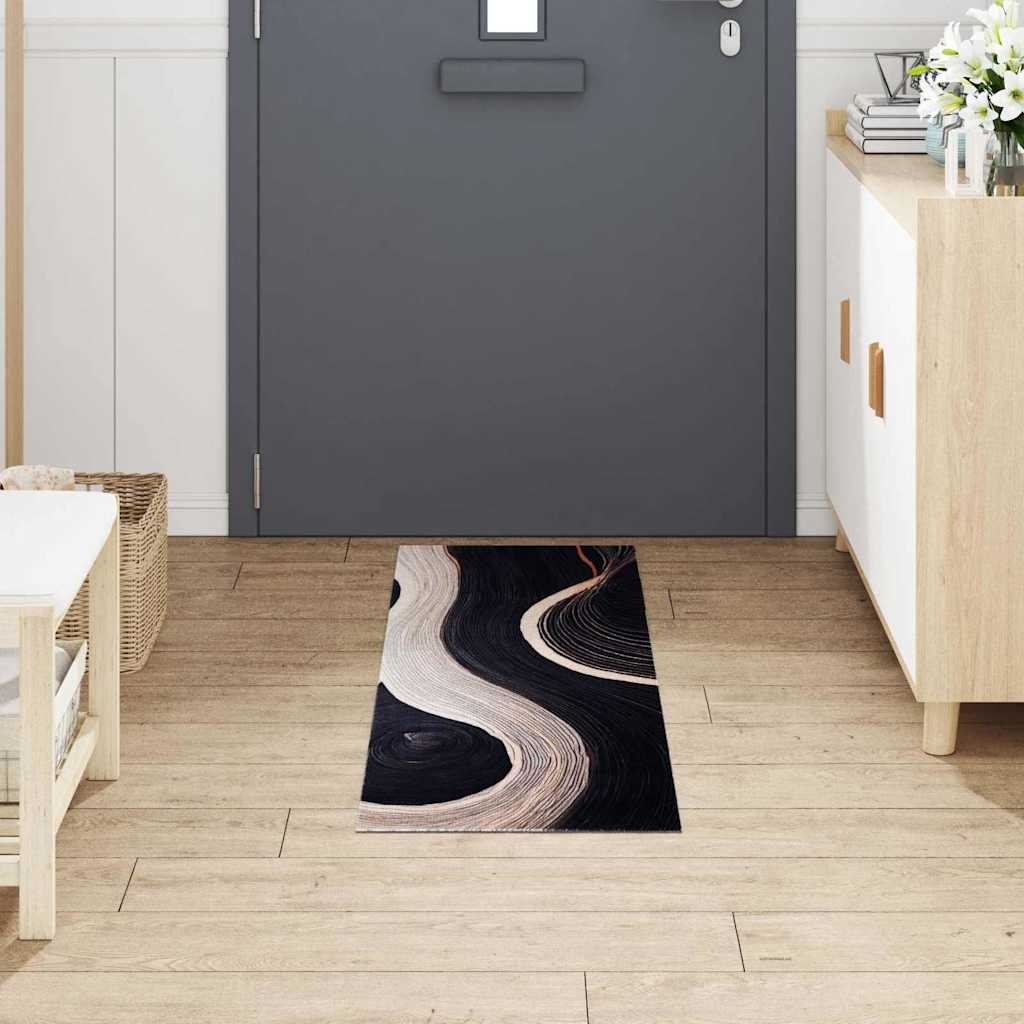 VidaXL Keuken Mat Art Deco Zwart 150 x 45 cm Fluweel