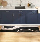 VidaXL Keuken Mat Art Deco Zwart 180 x 60 cm Fluweel