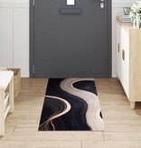 VidaXL Keuken Mat Art Deco Zwart 180 x 60 cm Fluweel