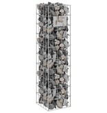 VidaXL Gabion Kolom Zilver 25 x 25 x 100 cm Roestvrij staal