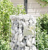 VidaXL Gabion Kolom Zilver 25 x 25 x 100 cm Roestvrij staal
