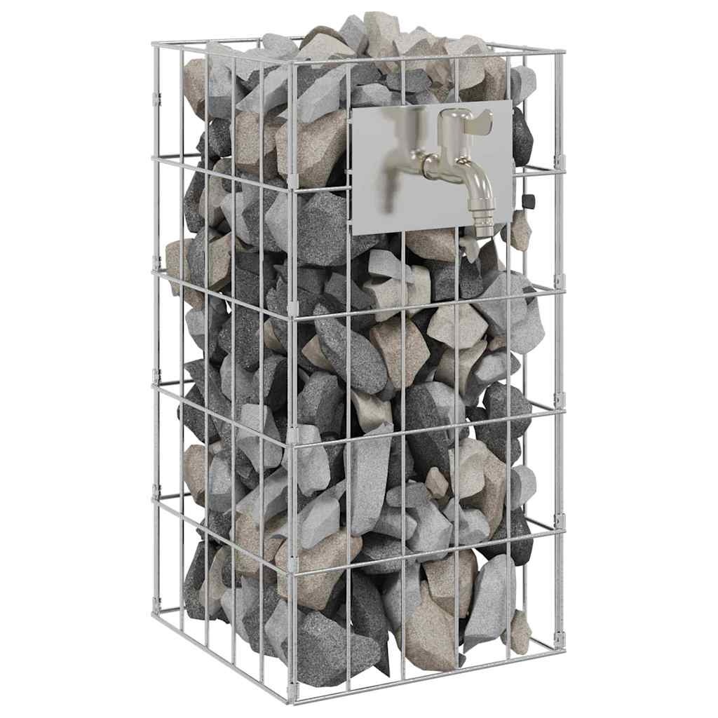 VidaXL Gabion Kolom Zilver 25 x 25 x 50 cm Roestvrij staal