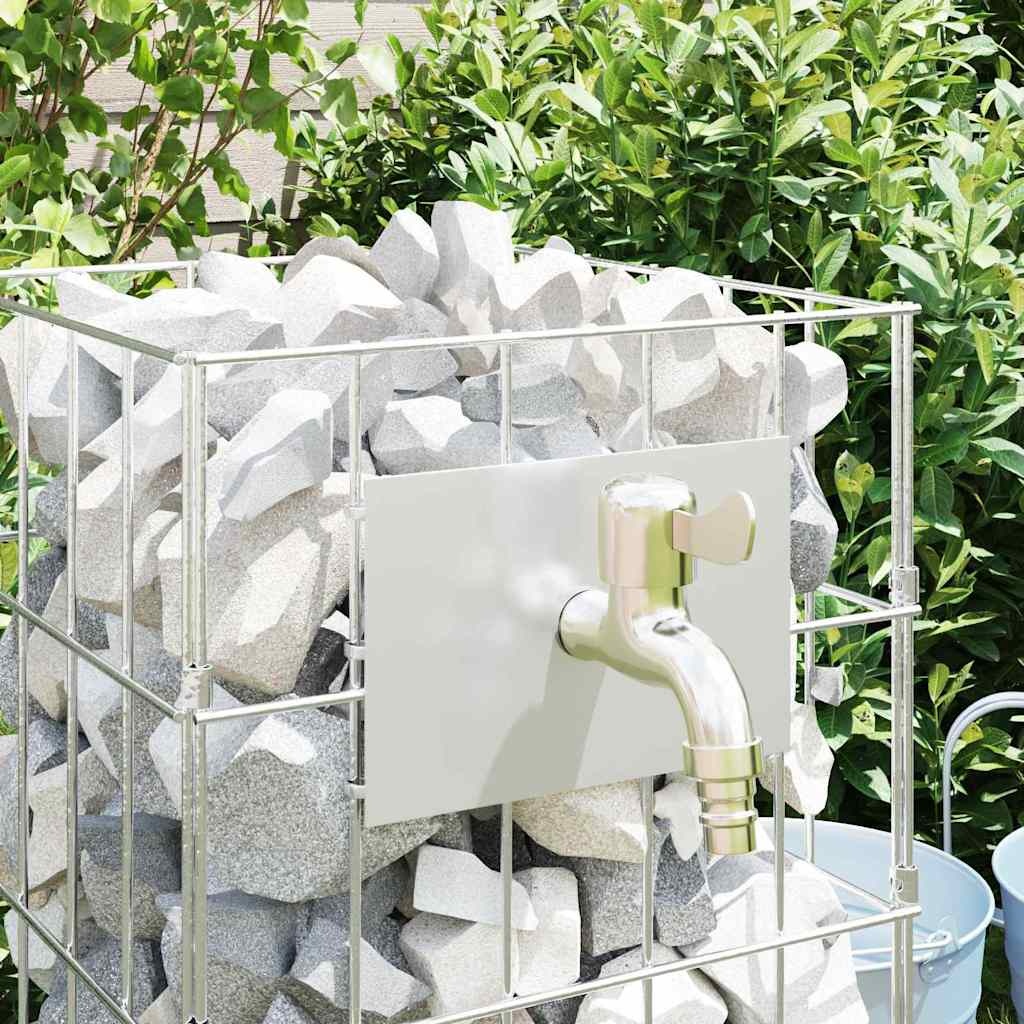 VidaXL Gabion Kolom Zilver 25 x 25 x 50 cm Roestvrij staal