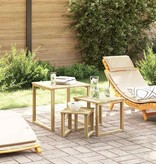VidaXL Zonnebed Tafel 3 pcs Bruin 50.5 x 50 x 46 cm