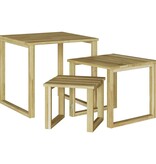 VidaXL Zonnebed Tafel 3 pcs Bruin 50.5 x 50 x 46 cm