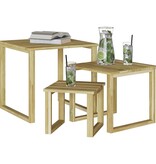 VidaXL Zonnebed Tafel 3 pcs Bruin 50.5 x 50 x 46 cm