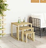 VidaXL Zonnebed Tafel 3 pcs Bruin 50.5 x 50 x 46 cm