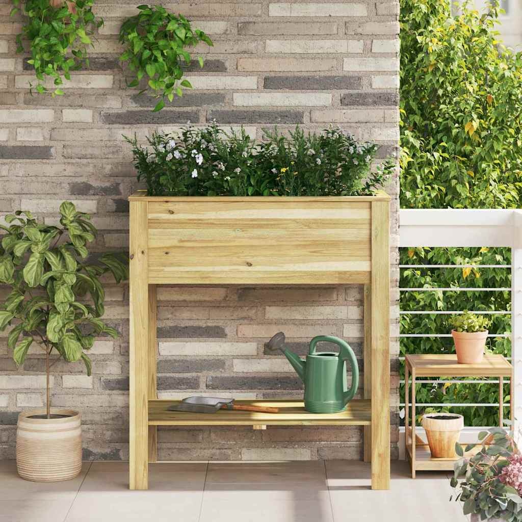 VidaXL Plantenstandaard met plank Bruin 85 x 46 x 94 cm