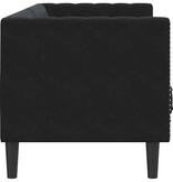 VidaXL Chesterfieldbank Geruit Zwart 194 x 74.5 x 70.5 cm Fluweel