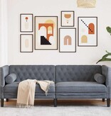 VidaXL Chesterfieldbank Donkergrijs 194 x 74.5 x 70.5 cm Fluweel