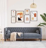 VidaXL Chesterfieldbank Donkergrijs 194 x 74.5 x 70.5 cm Fluweel