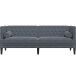 VidaXL Chesterfieldbank Donkergrijs 194 x 74.5 x 70.5 cm Fluweel