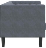 VidaXL Chesterfieldbank Donkergrijs 194 x 74.5 x 70.5 cm Fluweel