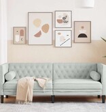 VidaXL Chesterfieldbank Geruit Lichtgrijs 194 x 74.5 x 70.5 cm Fluweel