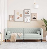 VidaXL Chesterfieldbank Geruit Lichtgrijs 194 x 74.5 x 70.5 cm Fluweel