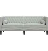 VidaXL Chesterfieldbank Geruit Lichtgrijs 194 x 74.5 x 70.5 cm Fluweel