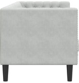 VidaXL Chesterfieldbank Geruit Lichtgrijs 194 x 74.5 x 70.5 cm Fluweel