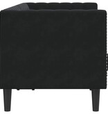 VidaXL Chesterfieldbank Geruit Zwart 174 x 74.5 x 70.5 cm Fluweel
