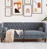 VidaXL Chesterfieldbank Donkergrijs 174 x 74.5 x 70.5 cm Fluweel