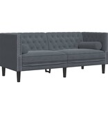 VidaXL Chesterfieldbank Donkergrijs 174 x 74.5 x 70.5 cm Fluweel
