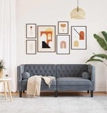 VidaXL Chesterfieldbank Donkergrijs 174 x 74.5 x 70.5 cm Fluweel