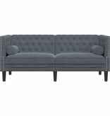 VidaXL Chesterfieldbank Donkergrijs 174 x 74.5 x 70.5 cm Fluweel