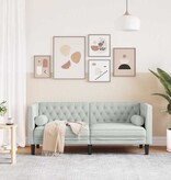 VidaXL Chesterfieldbank Geruit Lichtgrijs 174 x 74.5 x 70.5 cm Fluweel