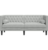 VidaXL Chesterfieldbank Geruit Lichtgrijs 174 x 74.5 x 70.5 cm Fluweel